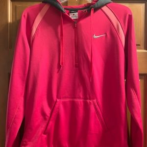 Pink Nike quarter zip hoodie